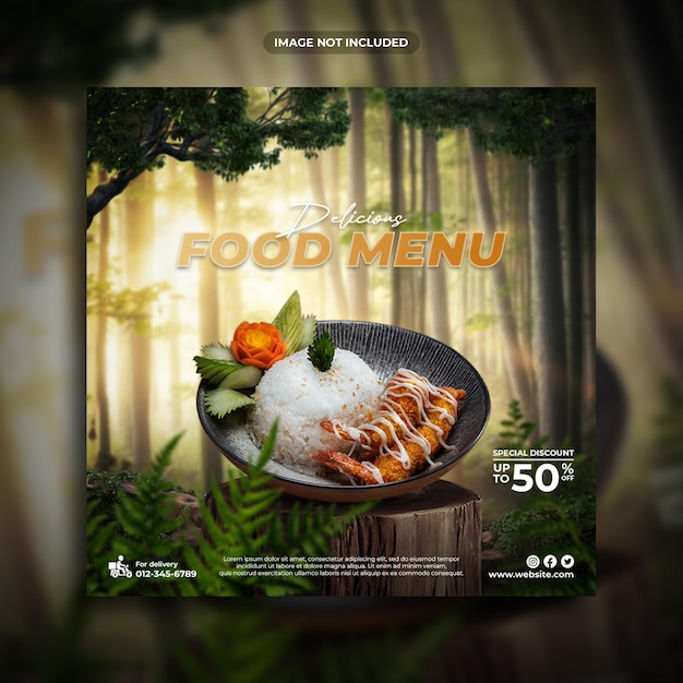 Delicious food menu social media post template