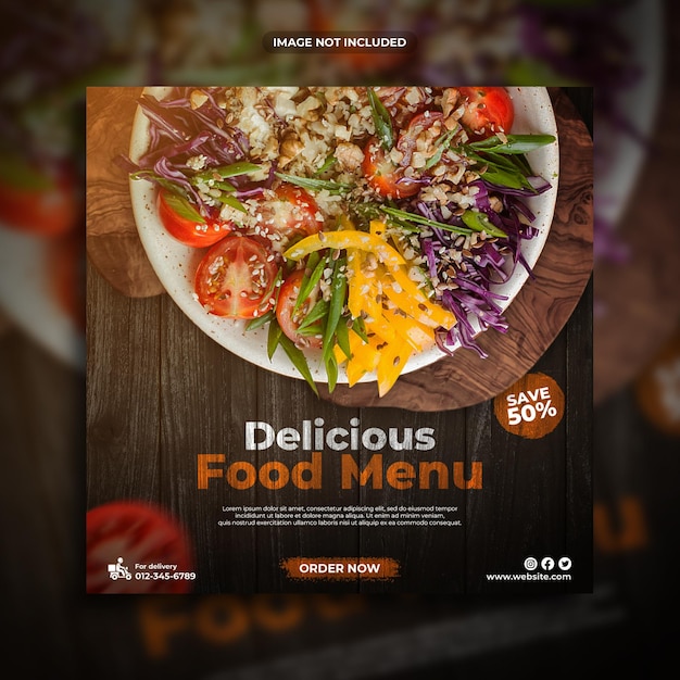 Delicious food menu social media post template