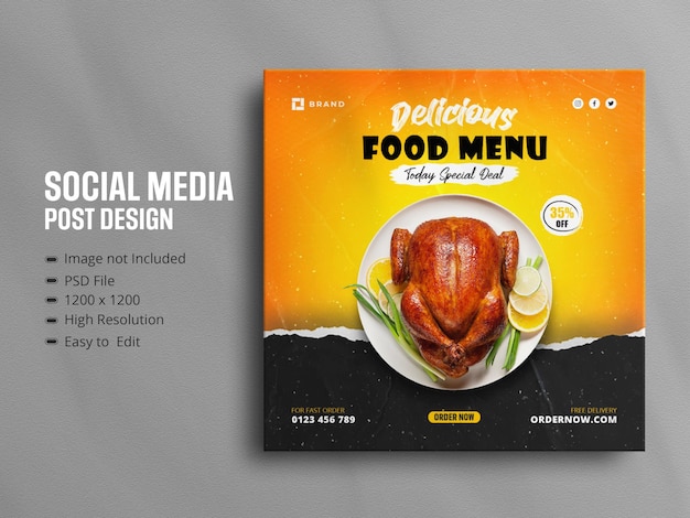 Delicious food menu social media promotion and instagram banner story