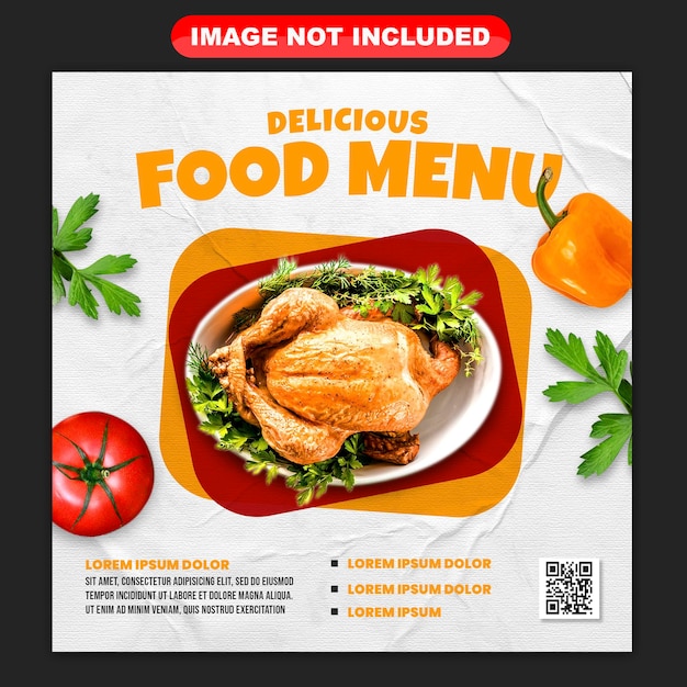 Delicious food menu social media template