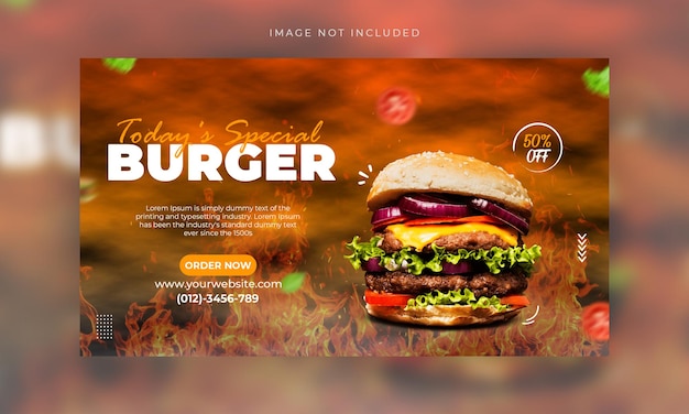 Delicious food menu web banner template