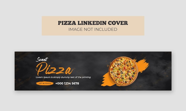 Delicious food pizza linkedin cover photo template food web banner