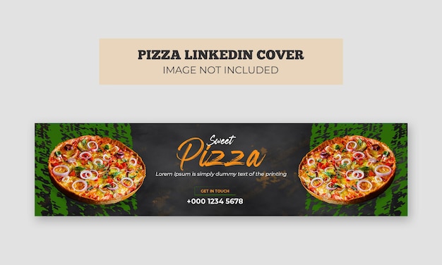 PSD delicious food pizza linkedin cover photo template food web banner