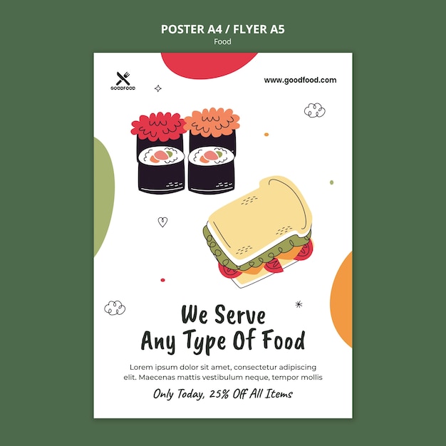 Delicious food poster template