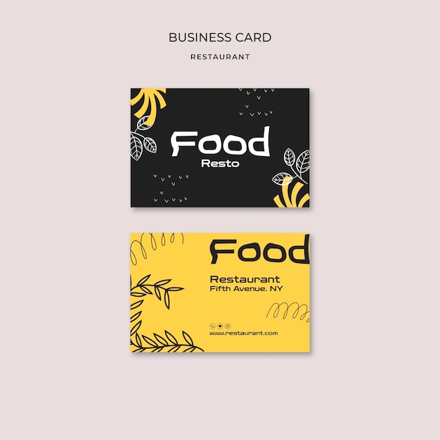 PSD delicious food restaurant business card template