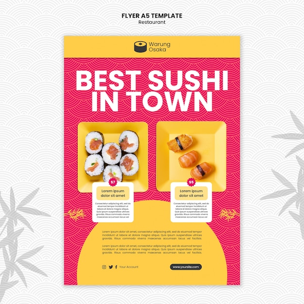 PSD delicious food restaurant flyer template