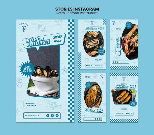 Storie di instagram di ristoranti di cibo delizioso