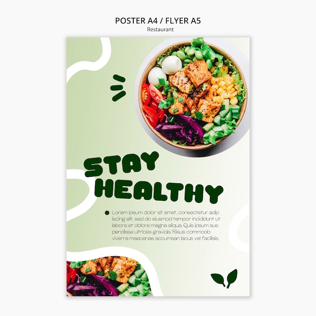 PSD delicious food  restaurant poster template