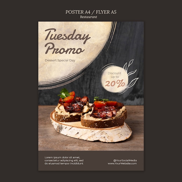 delicious food restaurant poster template