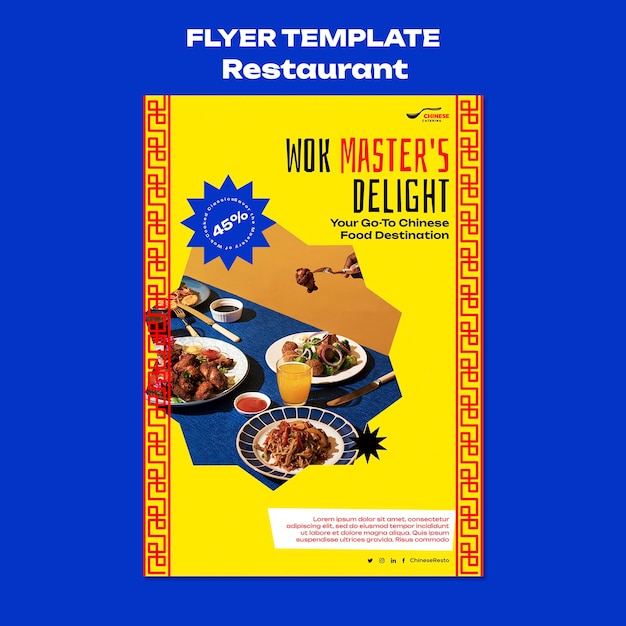 Delicious food restaurant poster template