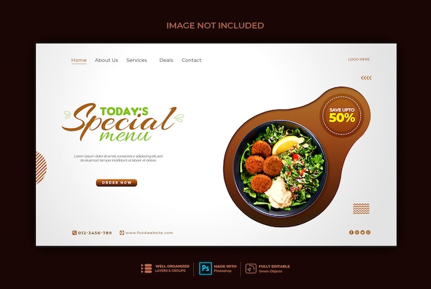 Delicious food or restaurant web banner template