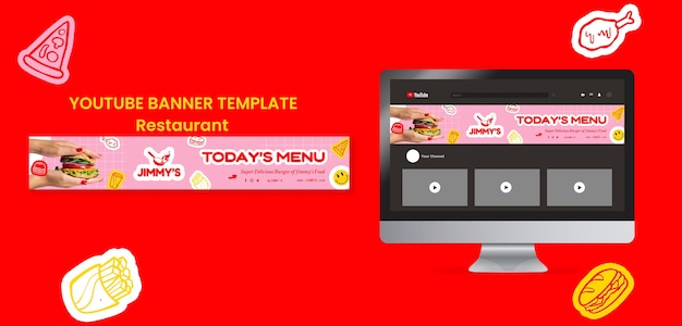 Delicious food restaurant youtube banner