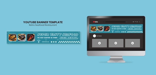 PSD delicious food restaurant youtube banner