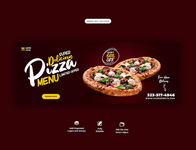delicious food sales menu facebook cover template