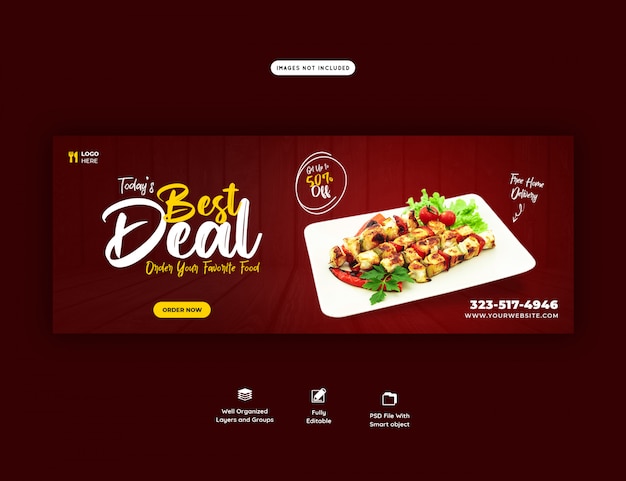 Delicious food sales menu facebook cover template