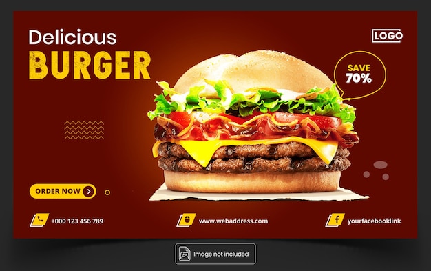 Delicious Food Social Media Banner Template