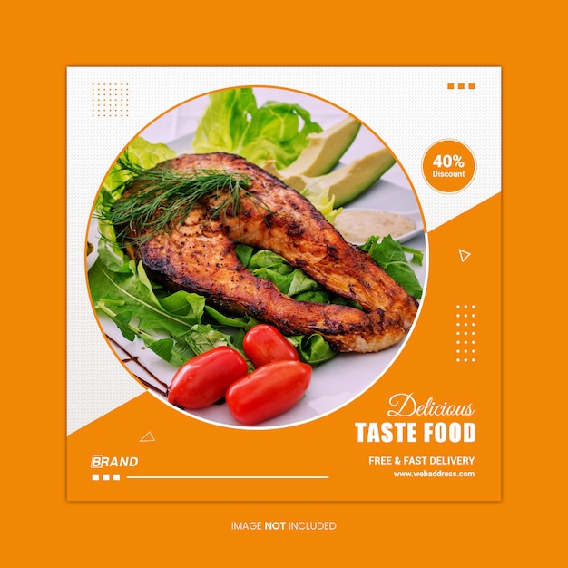 Delicious food social media banner template