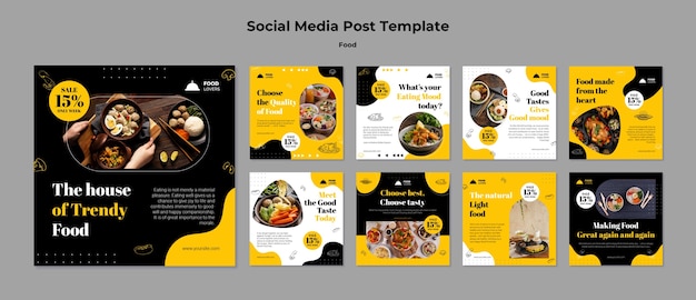 Delicious food social media post sjabloon