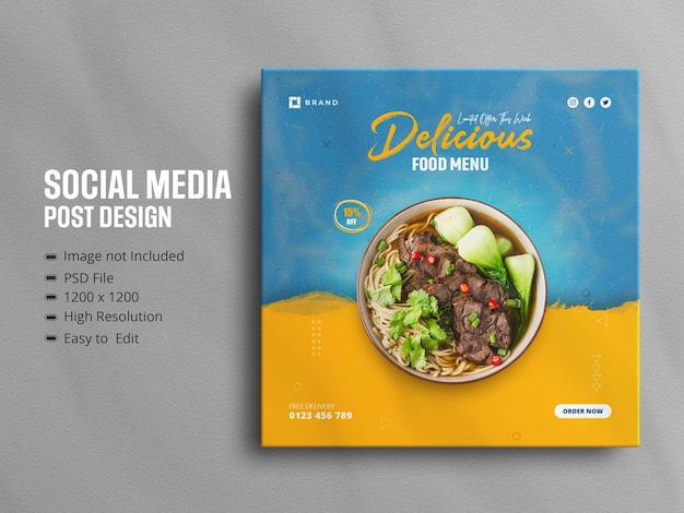 Delicious food social media promotion and instagram banner post design