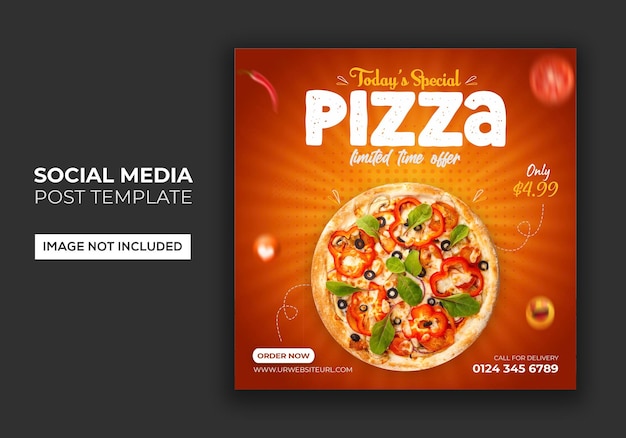 Delicious food social media promotion and instagram post banner template