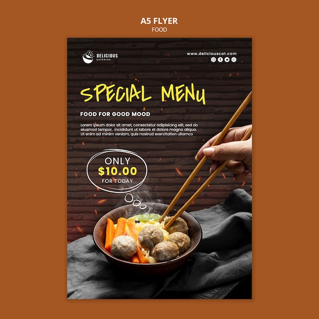 PSD delicious food special menu flyer template