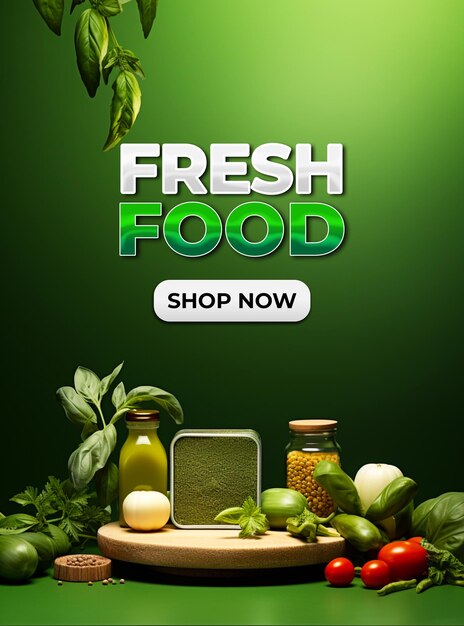 PSD delicious fresh food a poster for poster template