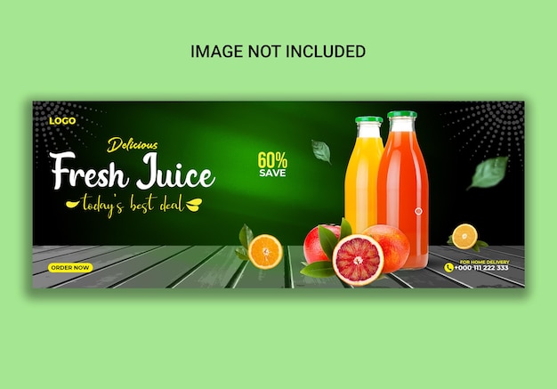 PSD delicious fresh juice facebook cover template