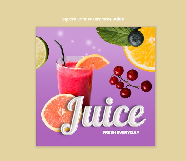 Delicious fresh juice template