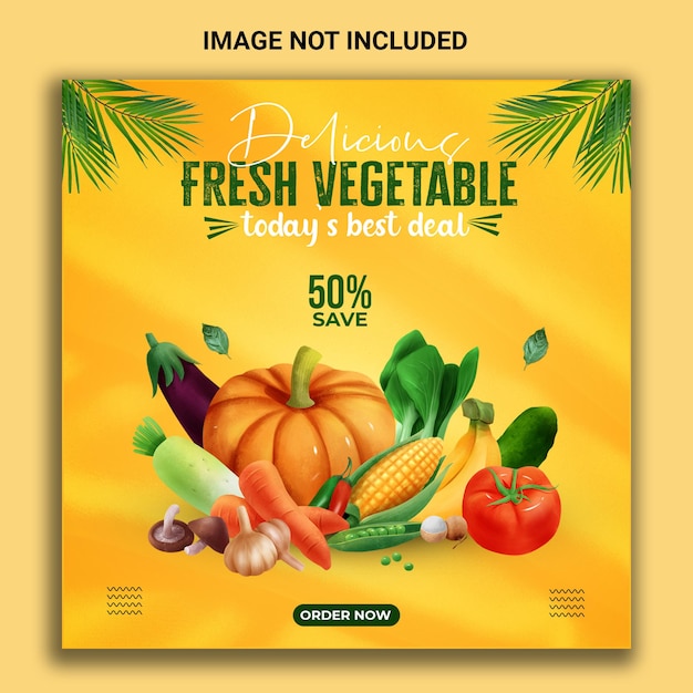 Delicious fresh vegetable social media post