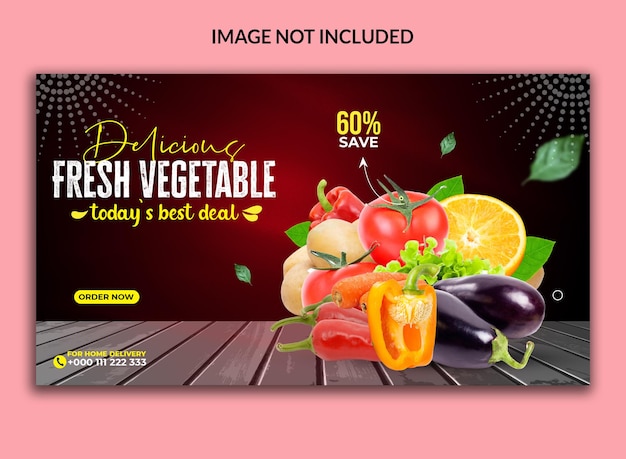 PSD delizioso design di banner web per social media di verdure fresche