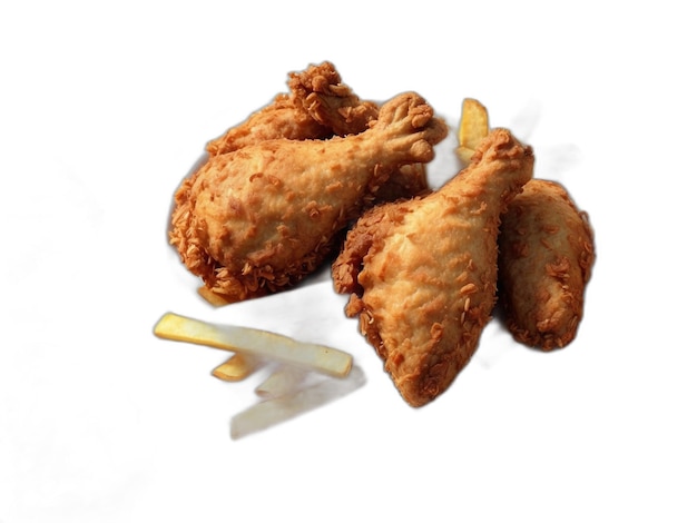 Delicious fried chicken psd on a white background