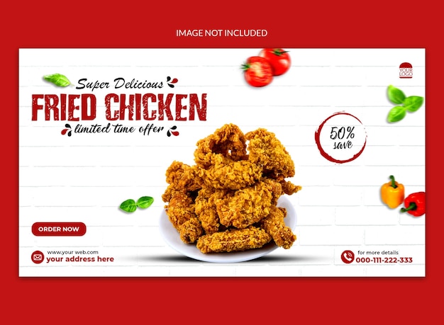 PSD delicious fried chicken social media web template