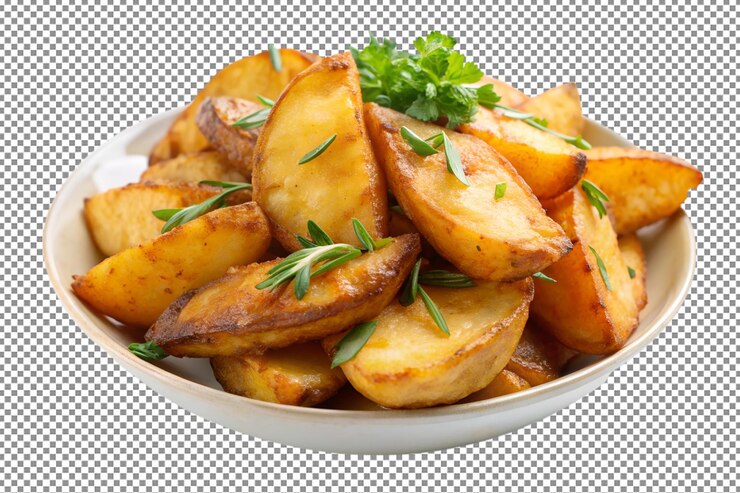 PSD вкусный жареный картофель идеально подходит для обеда.