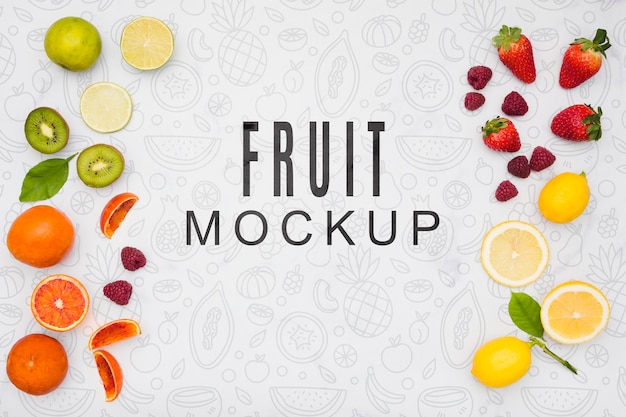 Delicious fruit concept mock-up