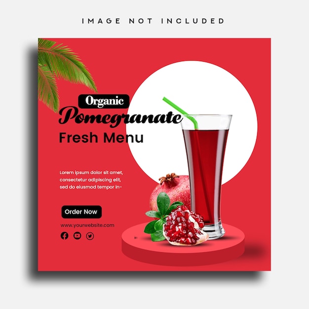 delicious fruit juice social media post banner