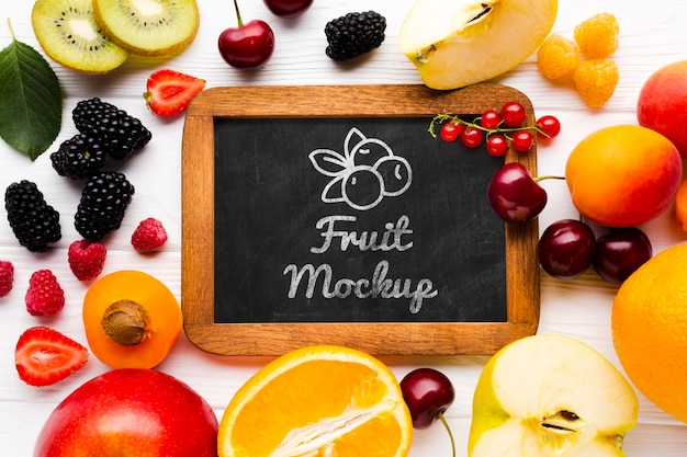 delicious fruits concept mock-up