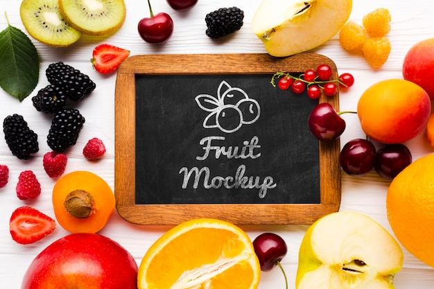 PSD delicious fruits concept mock-up