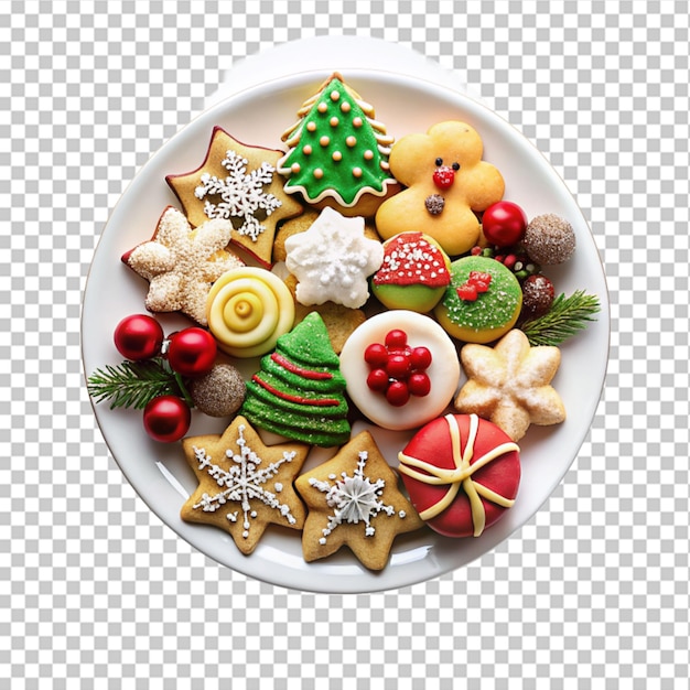 PSD delicious gingerbread christmas cookies on transparent background