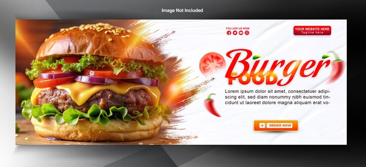 PSD delicious gourmet burger food banner