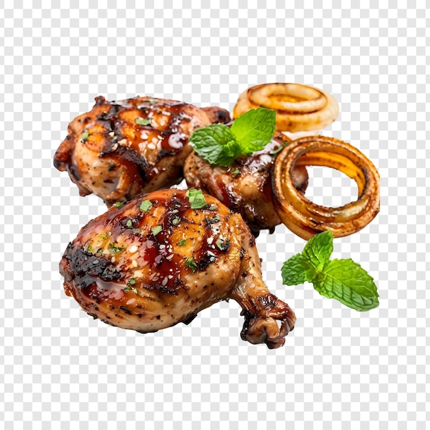 Delicious Grilled Chicken Drumsticks met Uienringen en Mint