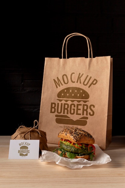 Delicious hamburger concept mock-up