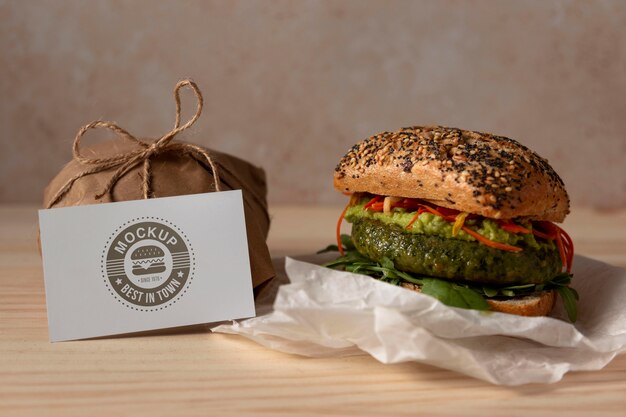 Delicious hamburger concept mock-up