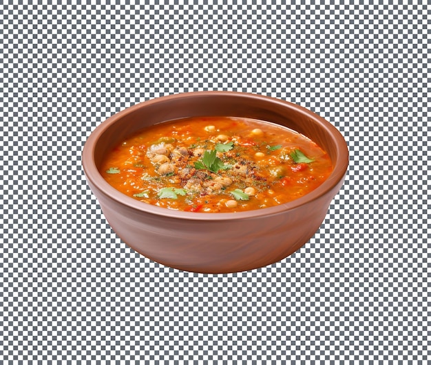 Delicious Harira moroccon soup isolated on a transparent background