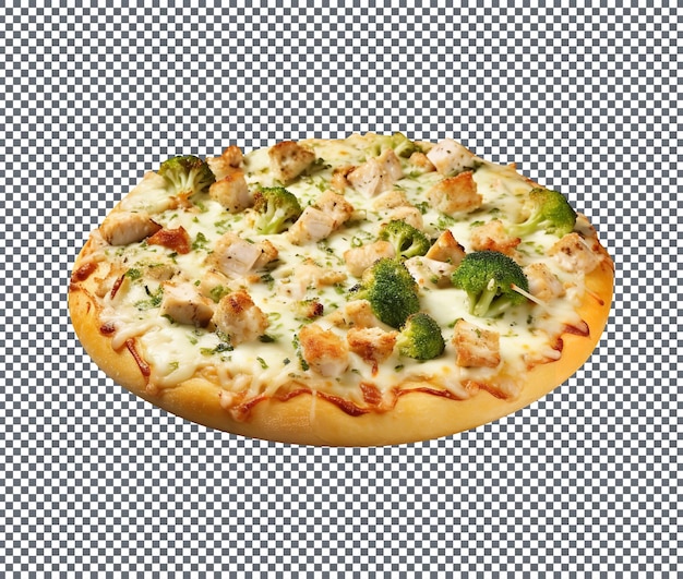 delicious hawaiian chicken alfredo pizza isolated on transparent background