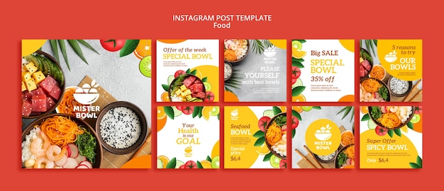 PSD delicious healthy food instagram post