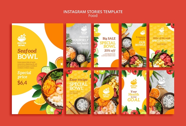 PSD delicious healthy food instagram stories