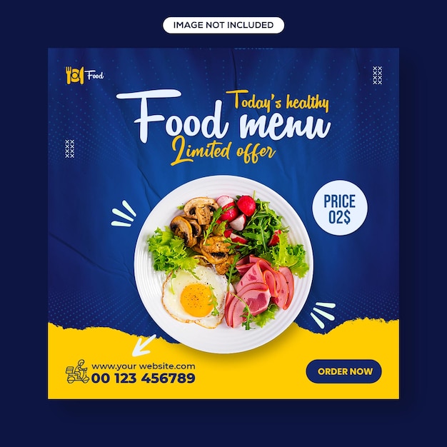 Delicious healthy food social media Instagram post design