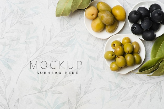 delicious healthy olives mock up