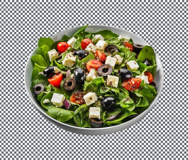 PSD delicious and healthy spinach and feta salad isolated on white background