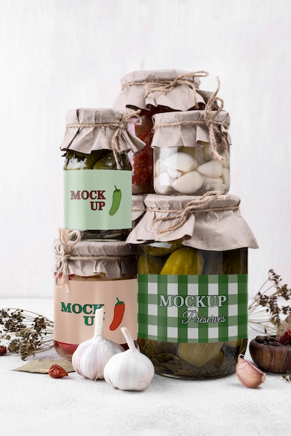 Delicious homemade preserves concept mock-up